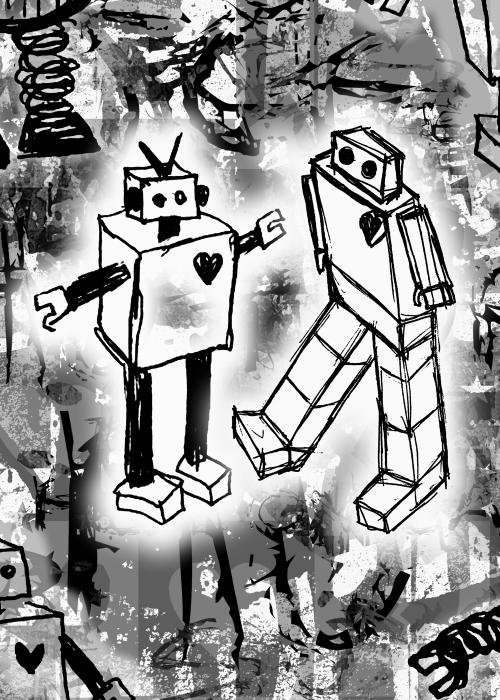 Robot Love Digital Art
